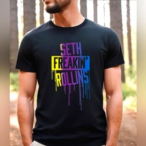 Seth "Freakin" Rollins Drip T-Shirt - Black, Men's Size L